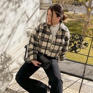 Cropped Plaid Jacket